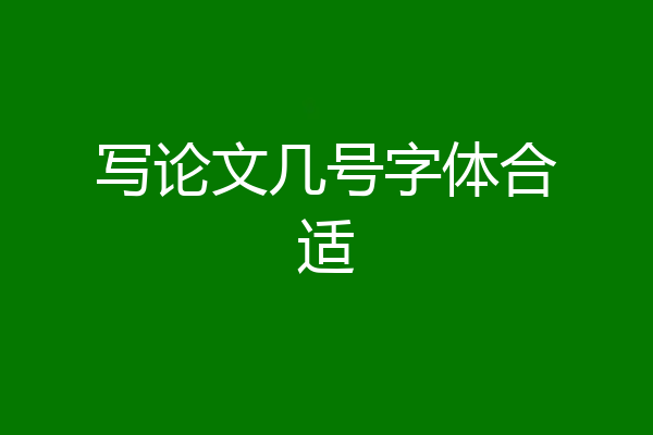 写论文几号字体合适