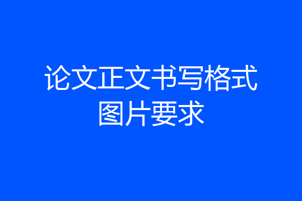 论文正文书写格式图片要求
