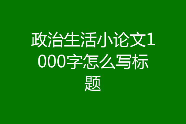 政治生活小论文1000字怎么写标题