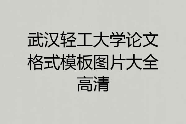 武汉轻工大学论文格式模板图片大全高清