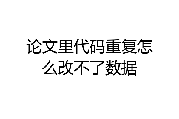 论文里代码重复怎么改不了数据