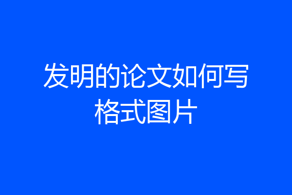 发明的论文如何写格式图片
