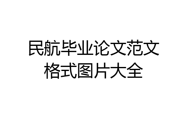民航毕业论文范文格式图片大全