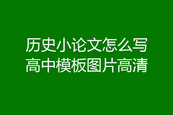 历史小论文怎么写高中模板图片高清