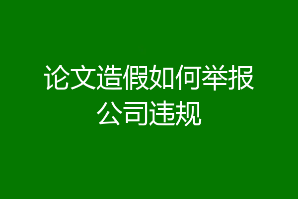论文造假如何举报公司违规