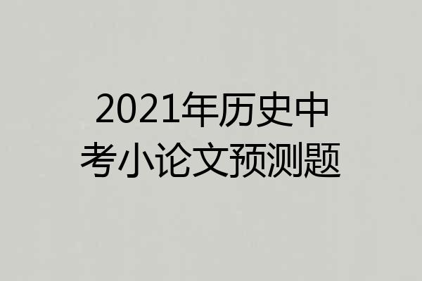 2021年历史中考小论文预测题