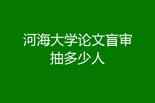 河海大学论文盲审抽多少人