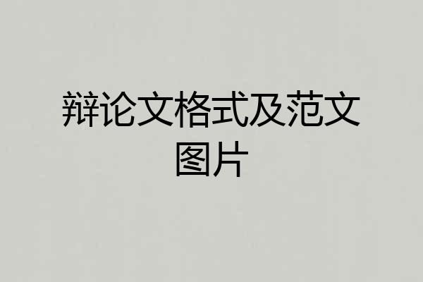 辩论文格式及范文图片