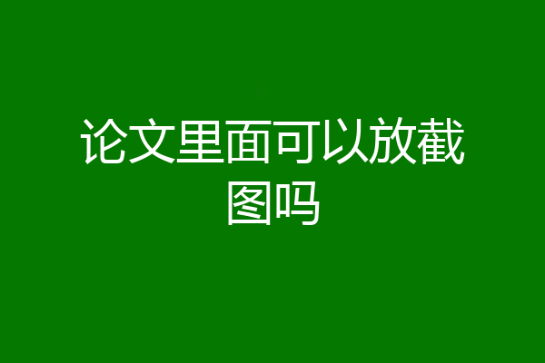 论文里面可以放截图吗