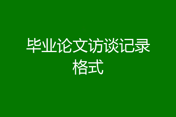 毕业论文访谈记录格式