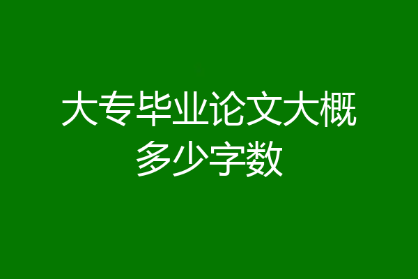 大专毕业论文大概多少字数