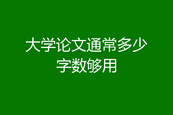 大学论文通常多少字数够用