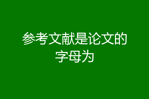 参考文献是论文的字母为