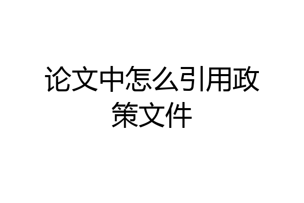 论文中怎么引用政策文件