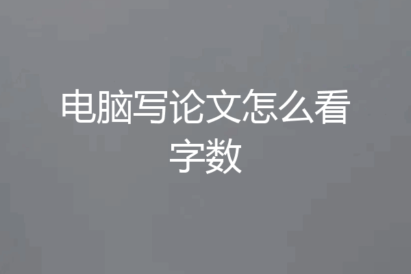 电脑写论文怎么看字数