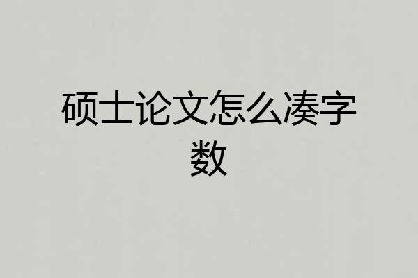 硕士论文怎么凑字数