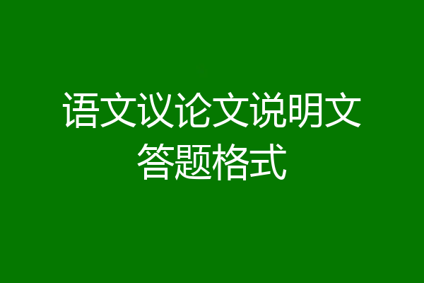 语文议论文说明文答题格式
