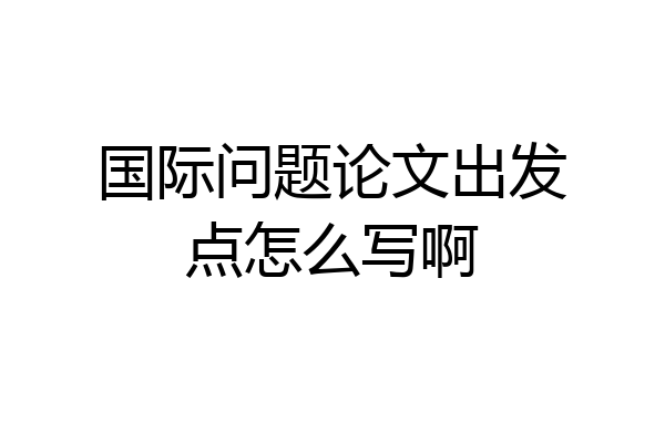 国际问题论文出发点怎么写啊
