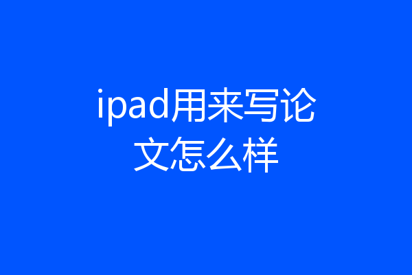 ipad用来写论文怎么样