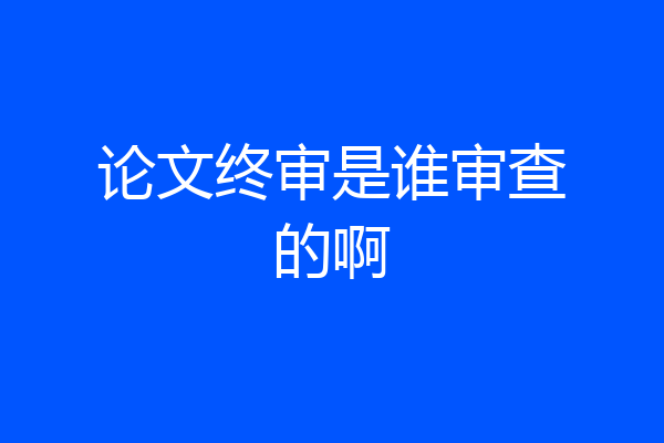论文终审是谁审查的啊