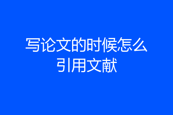写论文的时候怎么引用文献