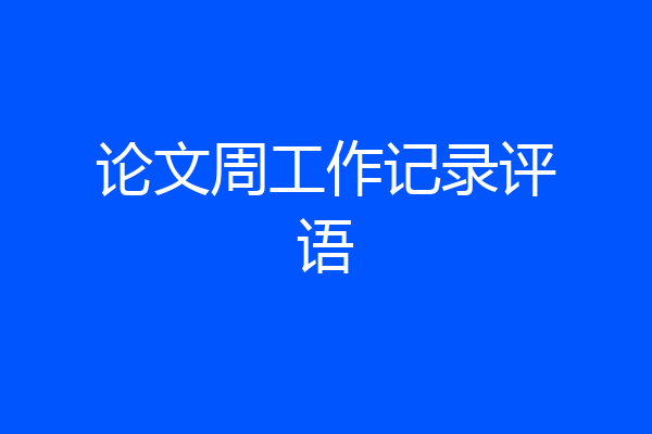 论文周工作记录评语