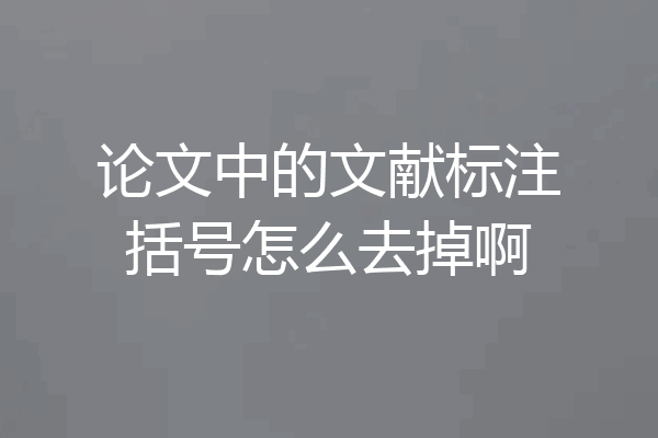 论文中的文献标注括号怎么去掉啊
