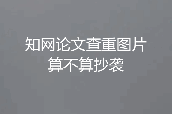 知网论文查重图片算不算抄袭