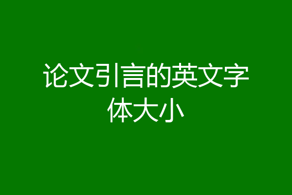 论文引言的英文字体大小