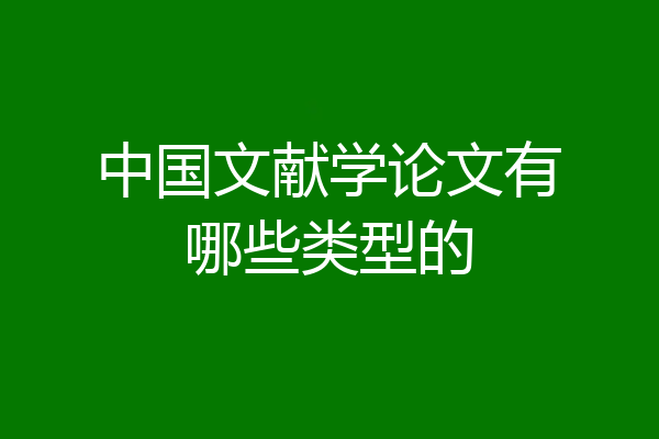 中国文献学论文有哪些类型的