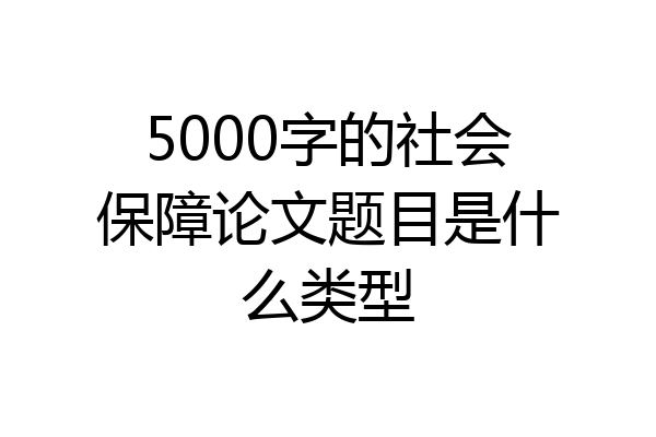 5000字的社会保障论文题目是什么类型