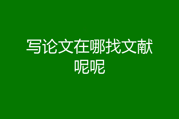 写论文在哪找文献呢呢