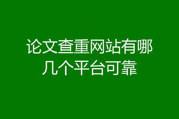 论文查重网站有哪几个平台可靠