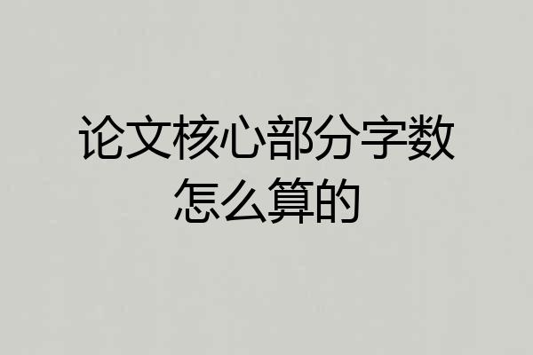 论文核心部分字数怎么算的
