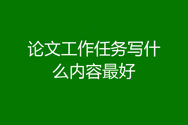 论文工作任务写什么内容最好