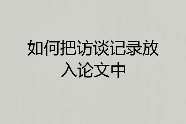 如何把访谈记录放入论文中