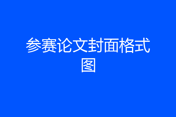参赛论文封面格式图