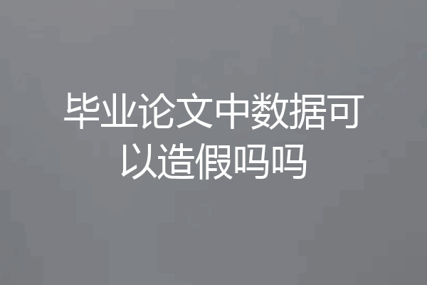 毕业论文中数据可以造假吗吗