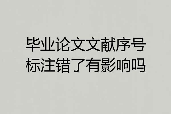 毕业论文文献序号标注错了有影响吗