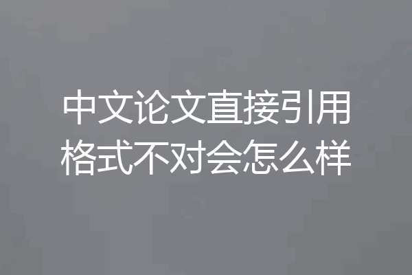 中文论文直接引用格式不对会怎么样