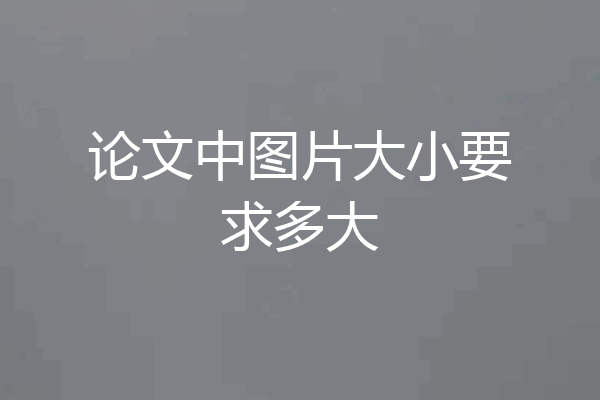 论文中图片大小要求多大