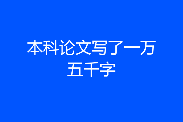 本科论文写了一万五千字