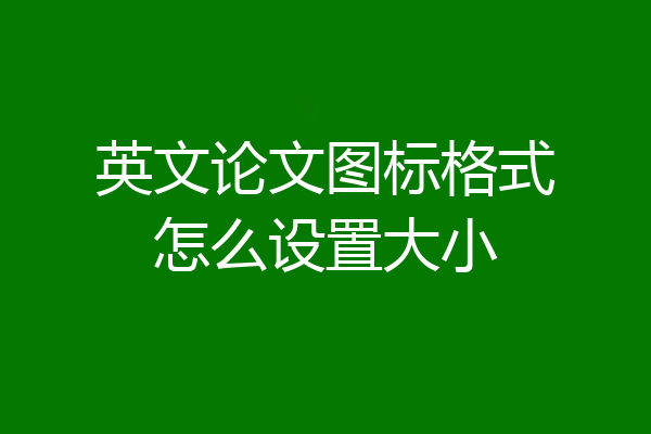 英文论文图标格式怎么设置大小