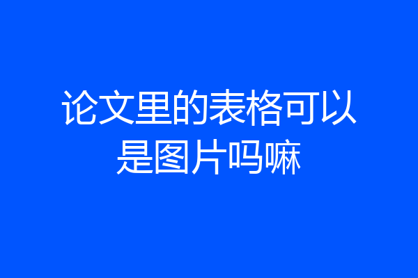 论文里的表格可以是图片吗嘛