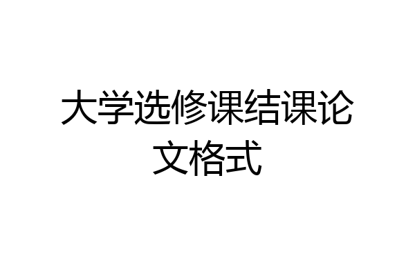 大学选修课结课论文格式