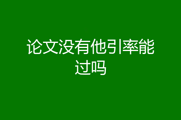 论文没有他引率能过吗