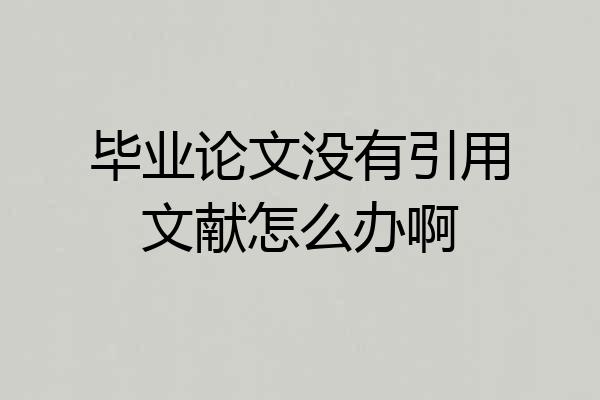 毕业论文没有引用文献怎么办啊