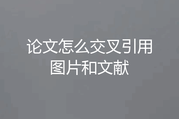 论文怎么交叉引用图片和文献