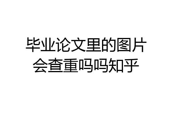 毕业论文里的图片会查重吗吗知乎