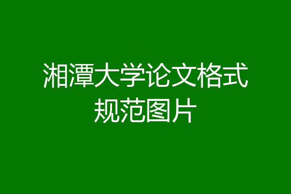 湘潭大学论文格式规范图片